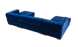 Ariana Blue Velvet Double Chaise Sectional - ARIANABLUE-SEC - Luna Furniture