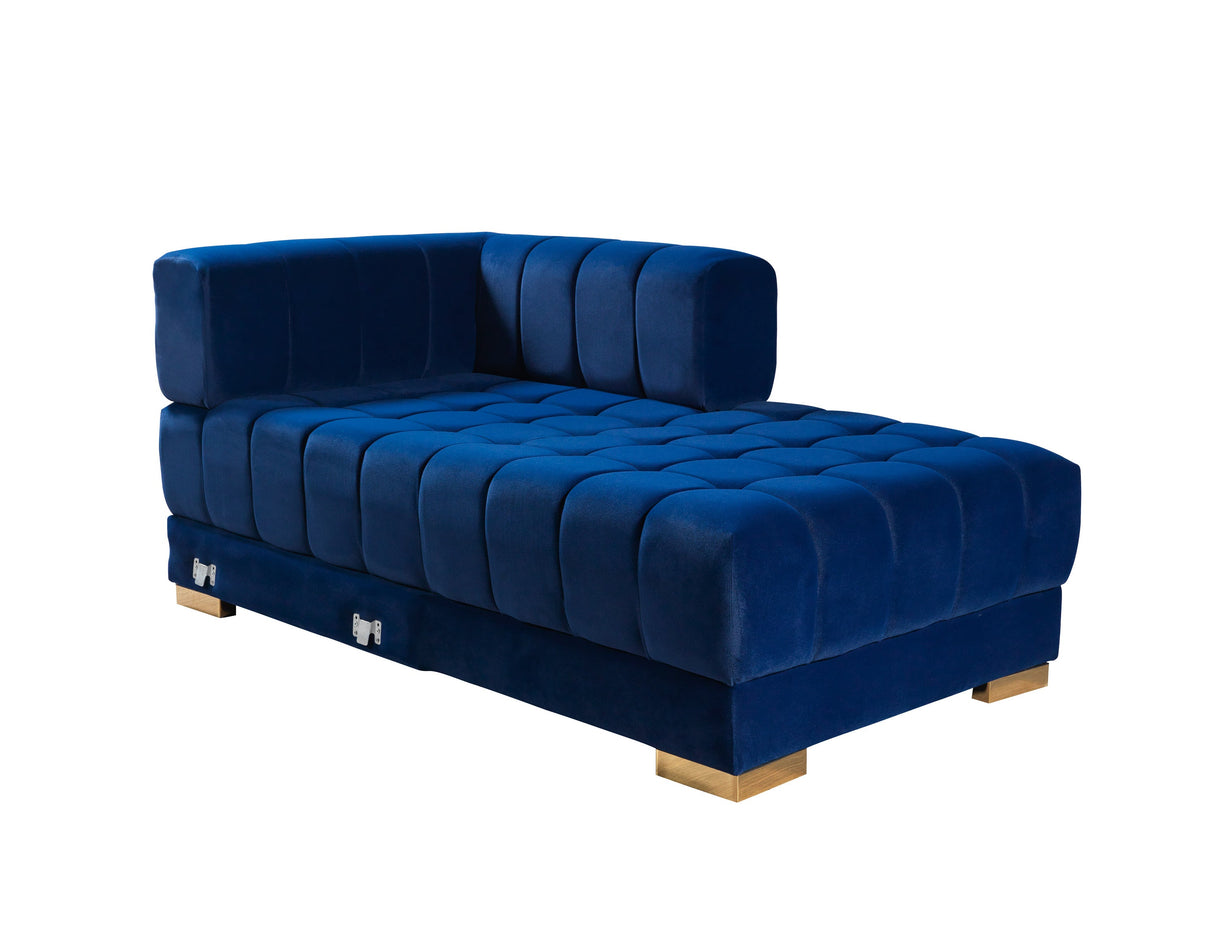 Ariana Blue Velvet Double Chaise Sectional - ARIANABLUE-SEC - Luna Furniture