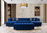 Ariana Blue Velvet Double Chaise Sectional - ARIANABLUE-SEC - Luna Furniture