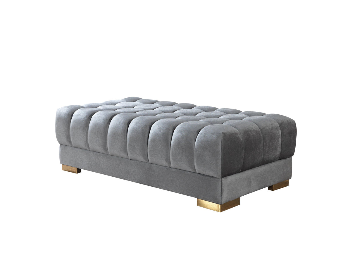 Ariana Gray Velvet Double Chaise Sectional - ARIANAGRAY-SEC - Luna Furniture