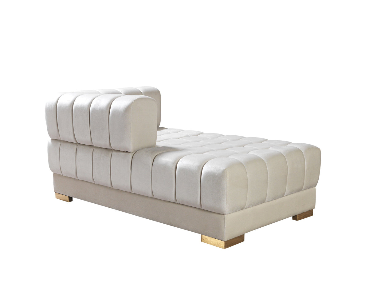 Ariana Ivory Velvet Double Chaise Sectional - ARIANAIVORY-SEC - Luna Furniture