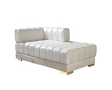 Ariana Ivory Velvet Double Chaise Sectional - ARIANAIVORY-SEC - Luna Furniture