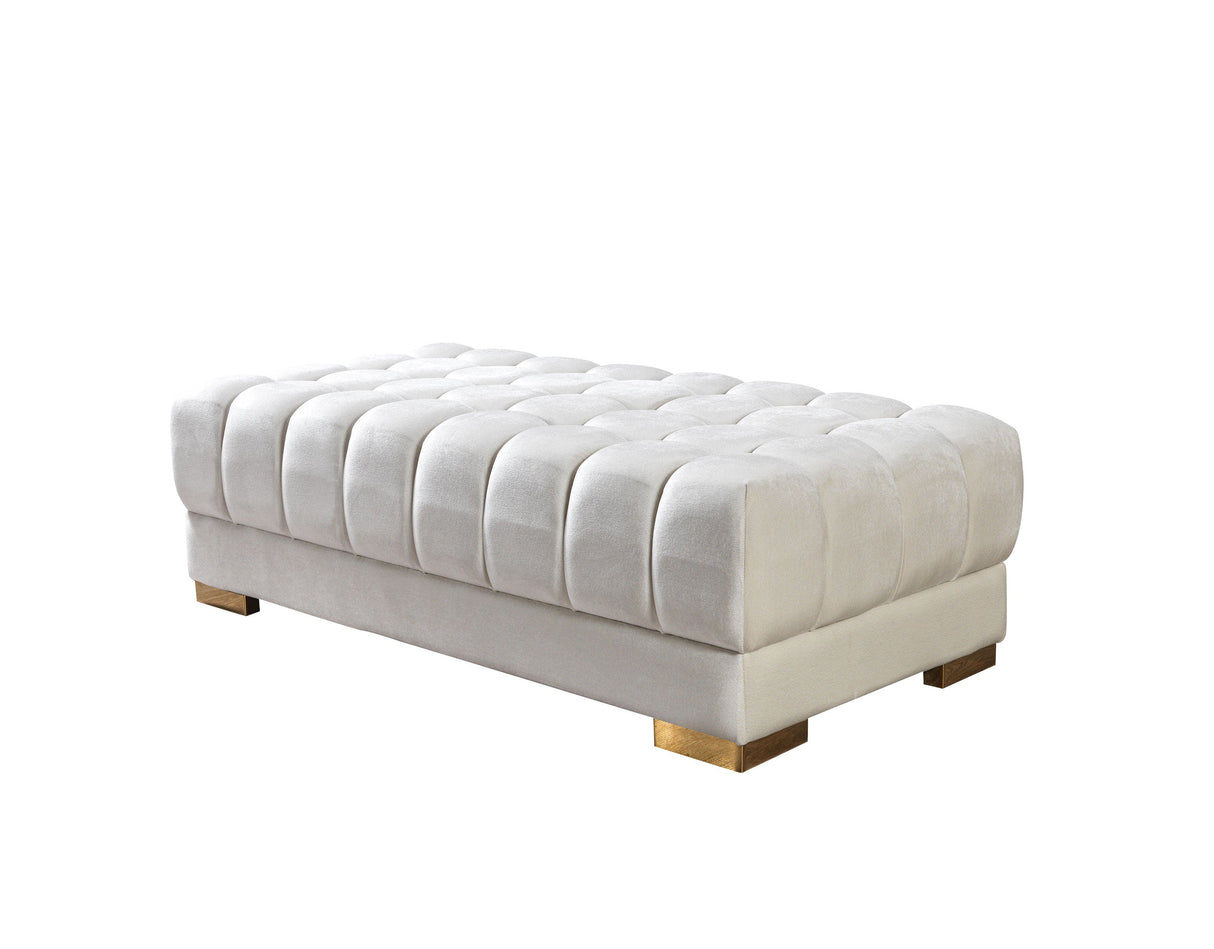 Ariana Ivory Velvet Double Chaise Sectional - ARIANAIVORY-SEC - Luna Furniture