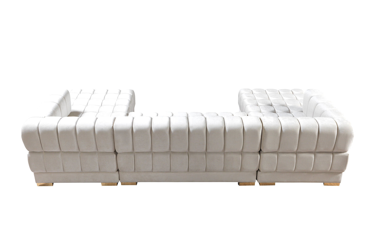 Ariana Ivory Velvet Double Chaise Sectional - ARIANAIVORY-SEC - Luna Furniture