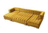 Ariana Mustard Velvet Double Chaise Sectional - ARIANAMUSTARD-SEC - Luna Furniture