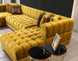 Ariana Mustard Velvet Double Chaise Sectional - ARIANAMUSTARD-SEC - Luna Furniture