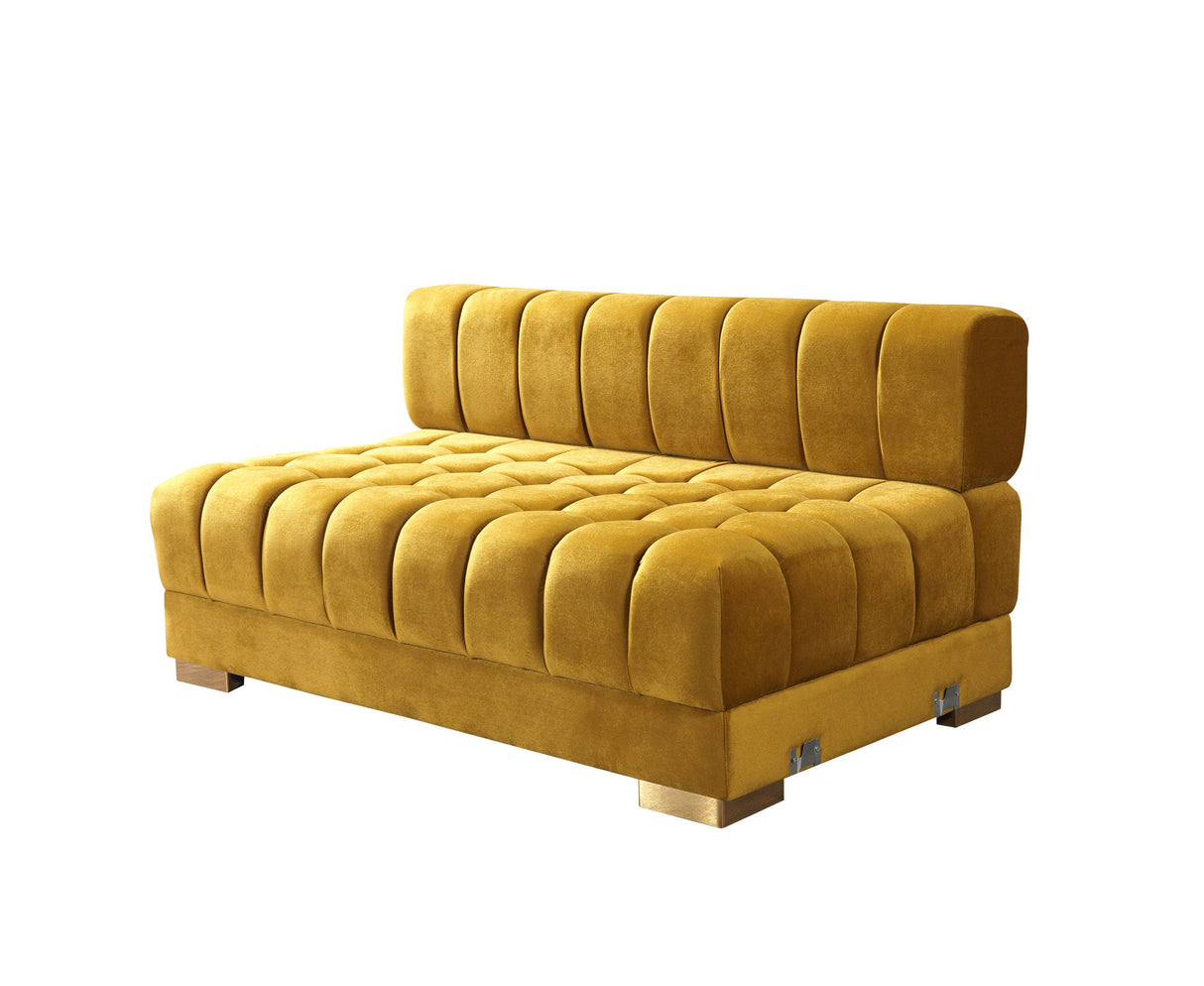 Ariana Mustard Velvet Double Chaise Sectional - ARIANAMUSTARD-SEC - Luna Furniture