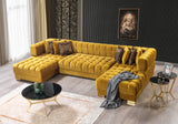 Ariana Mustard Velvet Double Chaise Sectional - ARIANAMUSTARD-SEC - Luna Furniture