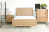 Arini Upholstered Queen Panel Bed Sand Wash/Natural Cane from Coaster - Luna Furniture