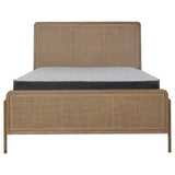 Arini Upholstered Queen Panel Bed Sand Wash/Natural Cane from Coaster - Luna Furniture