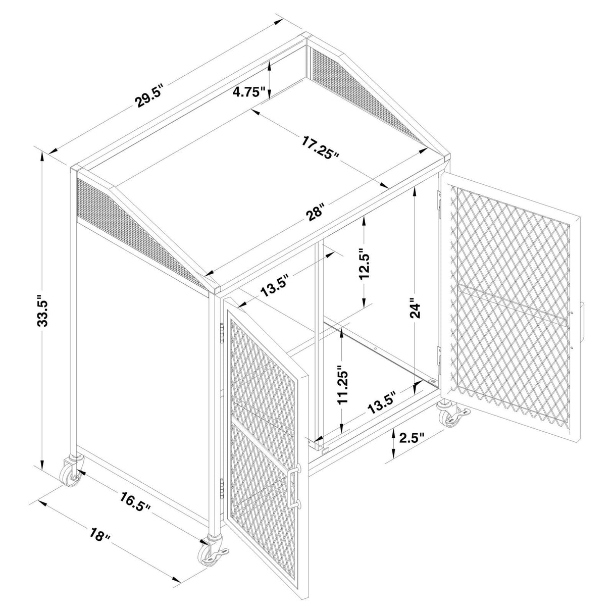 Arlette Gray Wash/Sandy Black Wine Cabinet with Wire Mesh Doors from Coaster - Luna Furniture