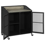 Arlette Gray Wash/Sandy Black Wine Cabinet with Wire Mesh Doors from Coaster - Luna Furniture