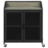 Arlette Gray Wash/Sandy Black Wine Cabinet with Wire Mesh Doors from Coaster - Luna Furniture