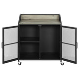 Arlette Gray Wash/Sandy Black Wine Cabinet with Wire Mesh Doors from Coaster - Luna Furniture