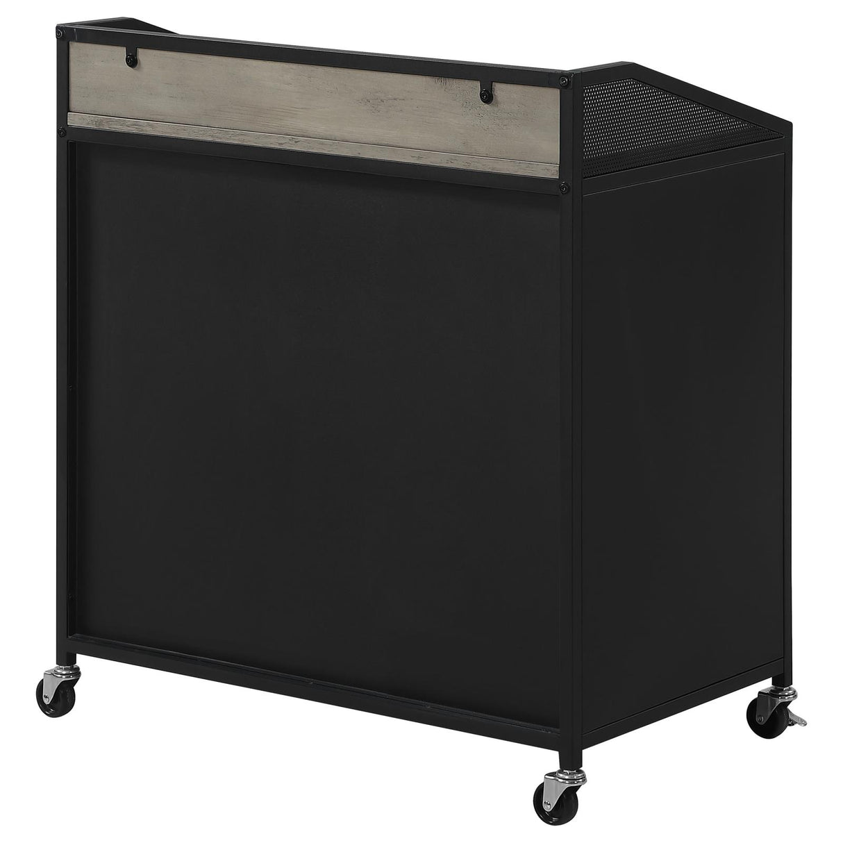 Arlette Gray Wash/Sandy Black Wine Cabinet with Wire Mesh Doors from Coaster - Luna Furniture