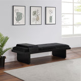 Arlington Chenille Fabric Bench Black from Meridian - Luna Furniture