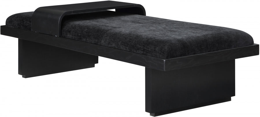 Arlington Chenille Fabric Bench Black from Meridian - Luna Furniture