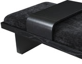 Arlington Chenille Fabric Bench Black from Meridian - Luna Furniture