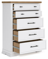 Ashbryn White/Natural Chest of Drawers from Ashley - Luna Furniture