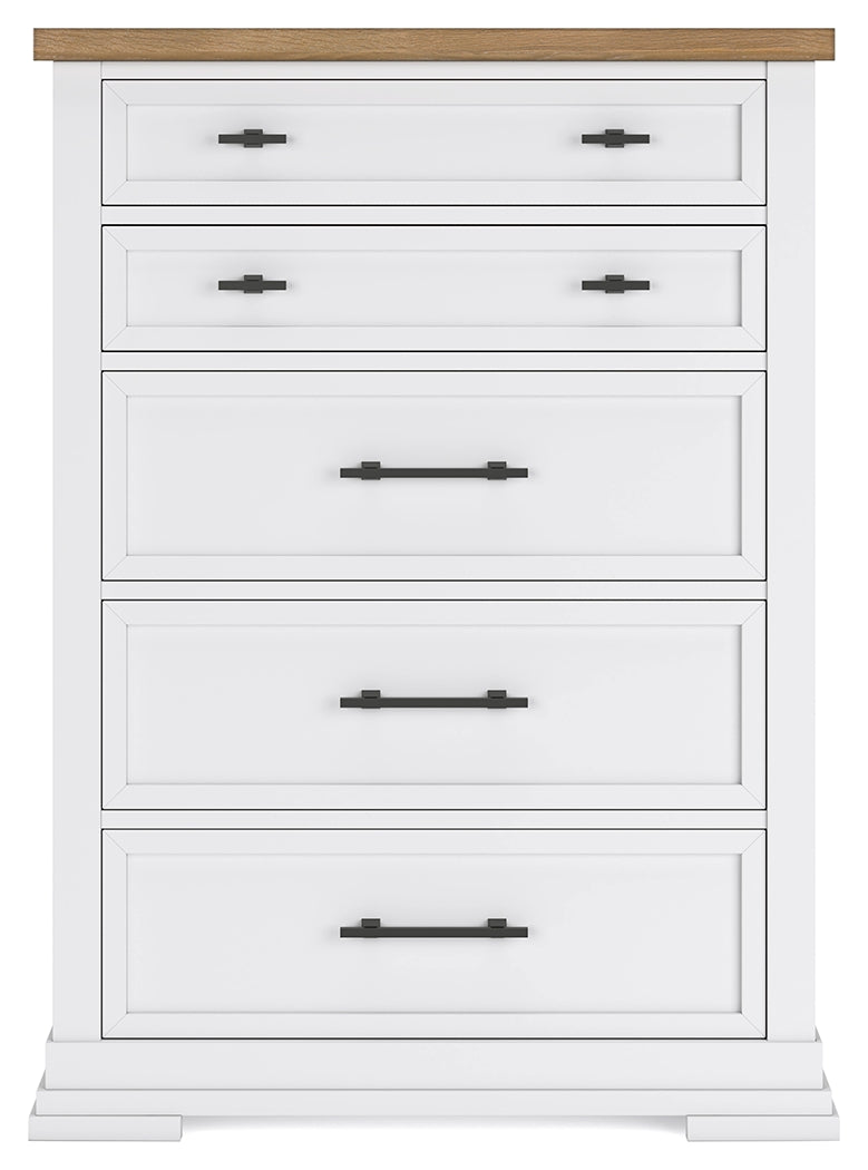 Ashbryn White/Natural Chest of Drawers from Ashley - Luna Furniture