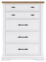 Ashbryn White/Natural Chest of Drawers from Ashley - Luna Furniture