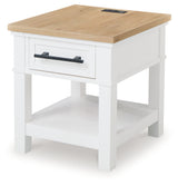 Ashbryn White/Natural End Table - T844-3 - Luna Furniture