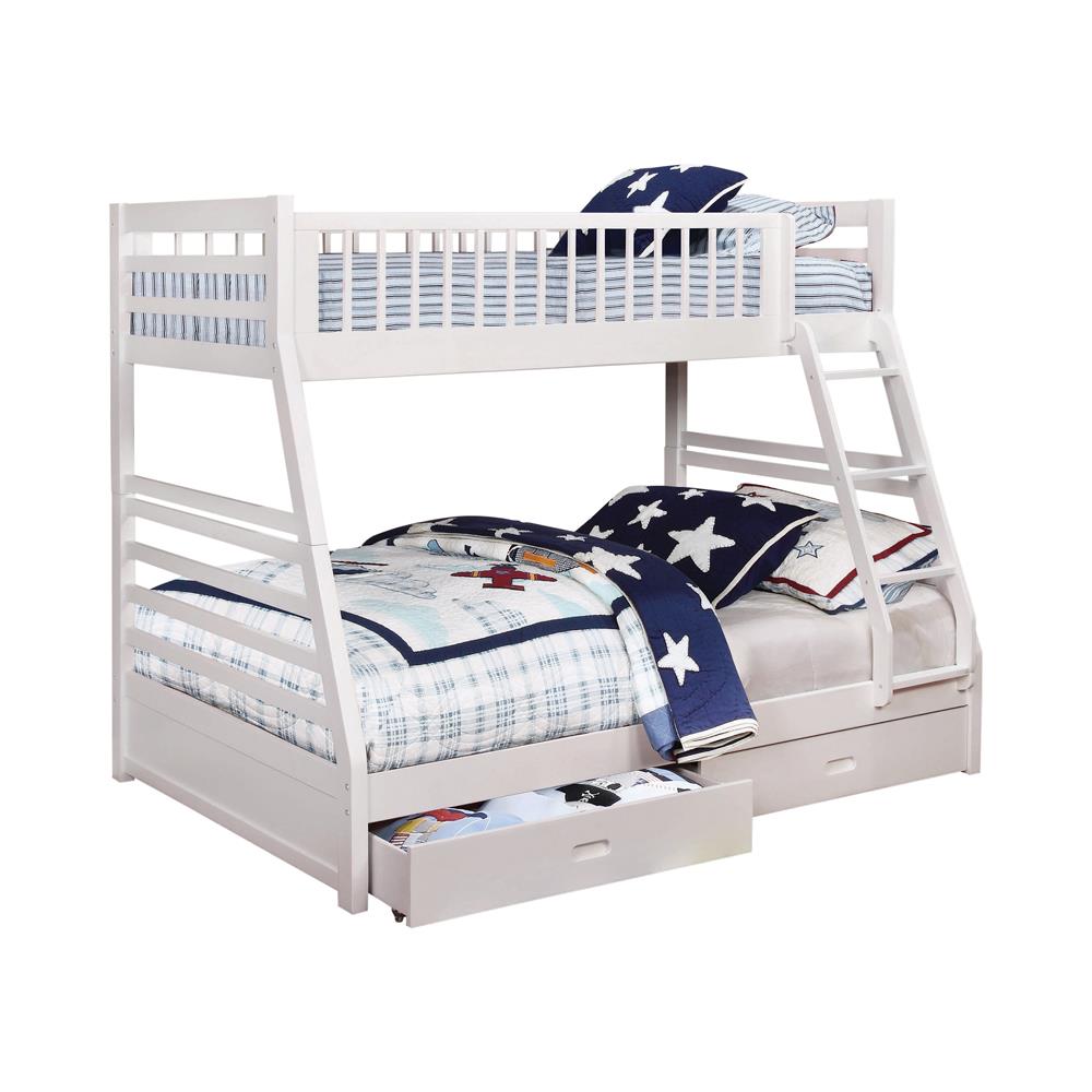 Ashton White Twin over Full 2-Drawer Bunk Bed from Coaster - Luna Furniture