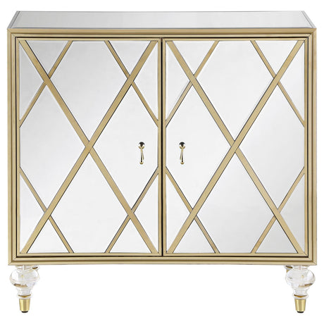 Astilbe Mirror/Champagne 2-Door Accent Cabinet from Coaster - Luna Furniture