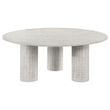 Astoria Round Genuine Marble Coffee Table White from Coaster - Luna Furniture