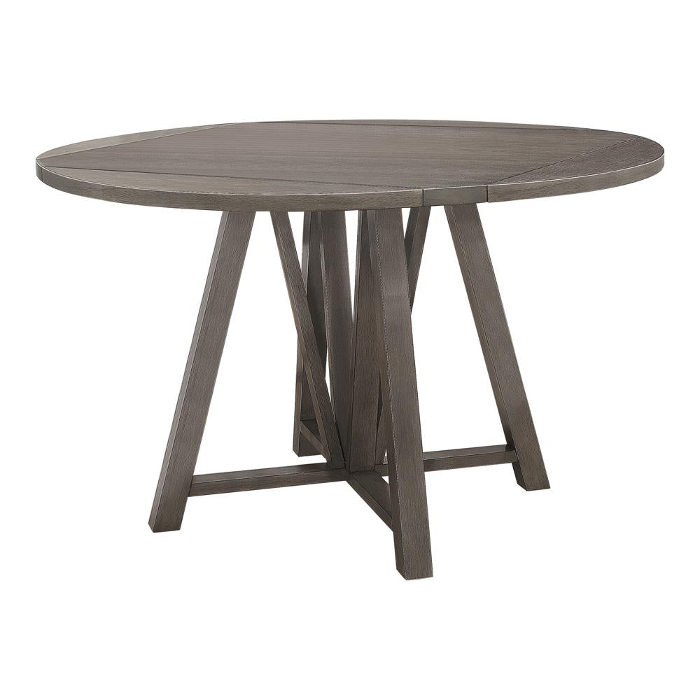 Athens Barn Gray Round Counter Height Table with Drop Leaf from Coaster - Luna Furniture