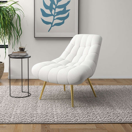 Aubrey French Boucle Lounge Chair Cream - AFC00077 - Luna Furniture