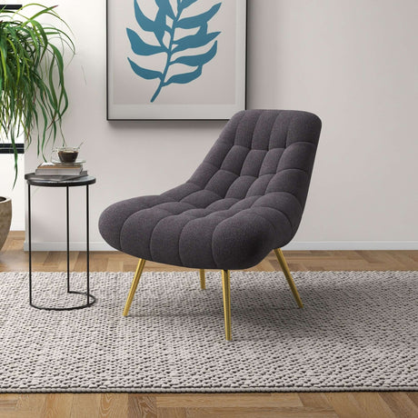 Aubrey French Boucle Lounge Chair Grey - AFC00074 - Luna Furniture