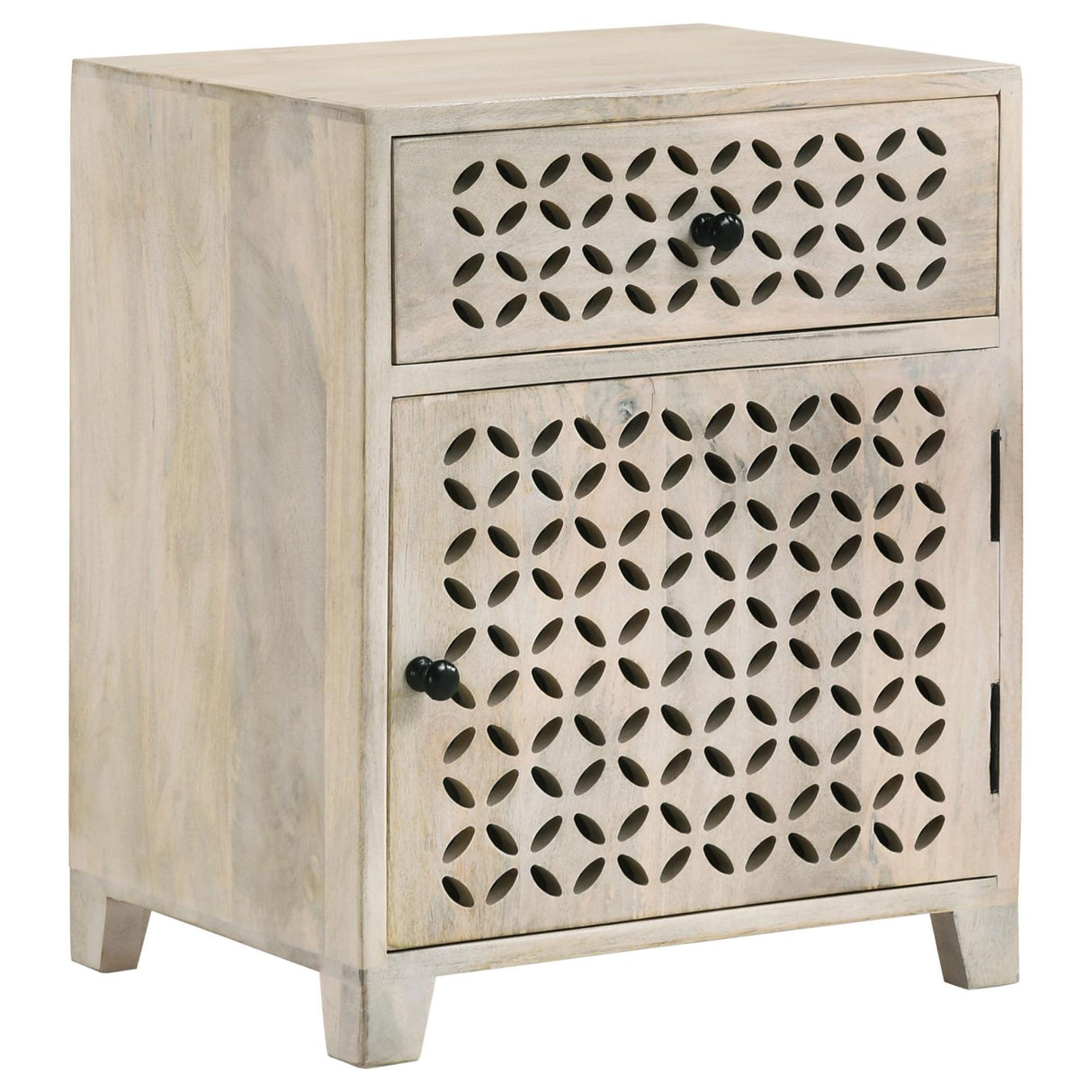 August White Washed 1-Door Accent Cabinet from Coaster - Luna Furniture