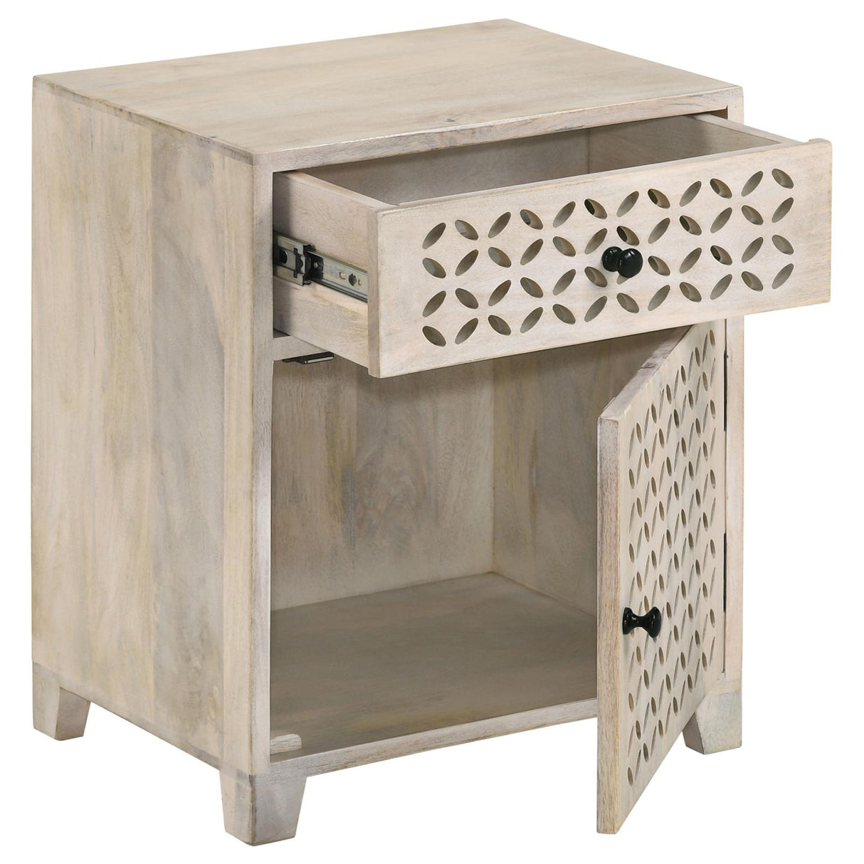 August White Washed 1-Door Accent Cabinet from Coaster - Luna Furniture