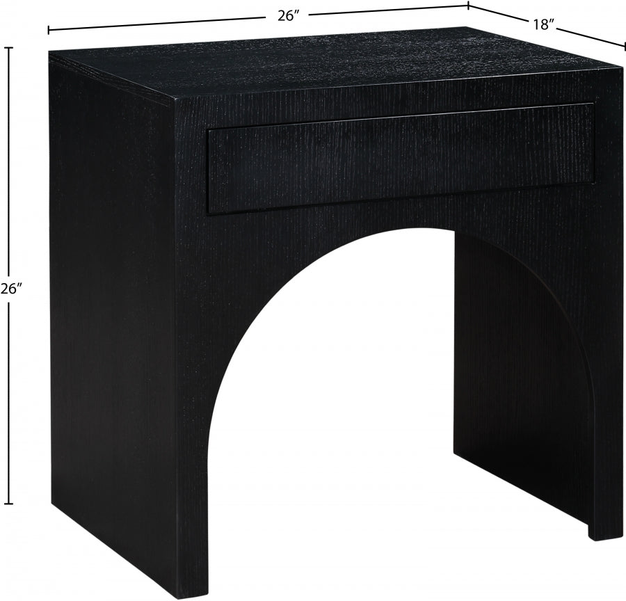 August Nightstand Black from Meridian - Luna Furniture