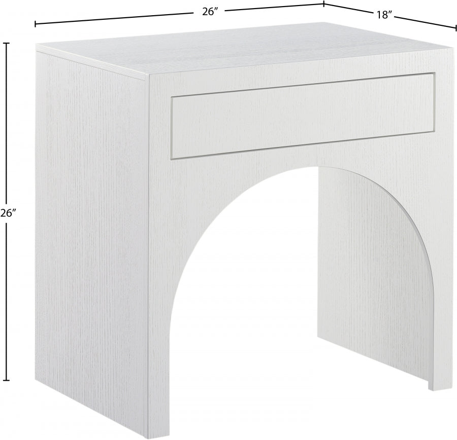 August Nightstand White from Meridian - Luna Furniture