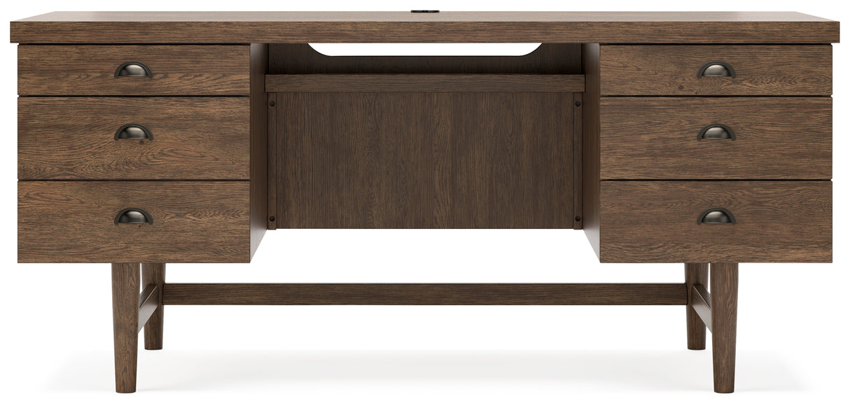 Austanny Warm Brown 67" Home Office Desk from Ashley - Luna Furniture