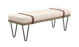 Austin Beige/Black Upholstered Bench from Coaster - Luna Furniture