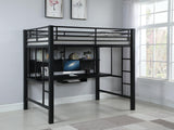 Avalon Full Workstation Loft Bed Black - 460023 - Luna Furniture