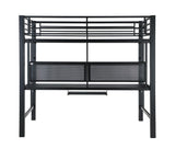 Avalon Full Workstation Loft Bed Black - 460023 - Luna Furniture