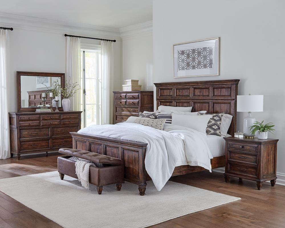 Avenue Weathered Burnished Brown 4-Piece California King Bedroom Set from Coaster - Luna Furniture