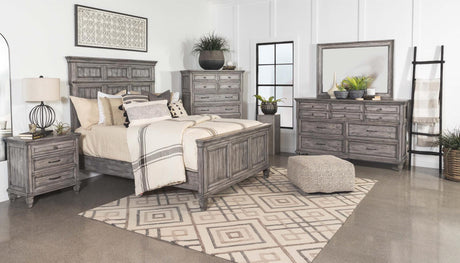 Avenue 4-piece Eastern King Panel Bedroom Set Grey - 224031KE-S4 - Luna Furniture