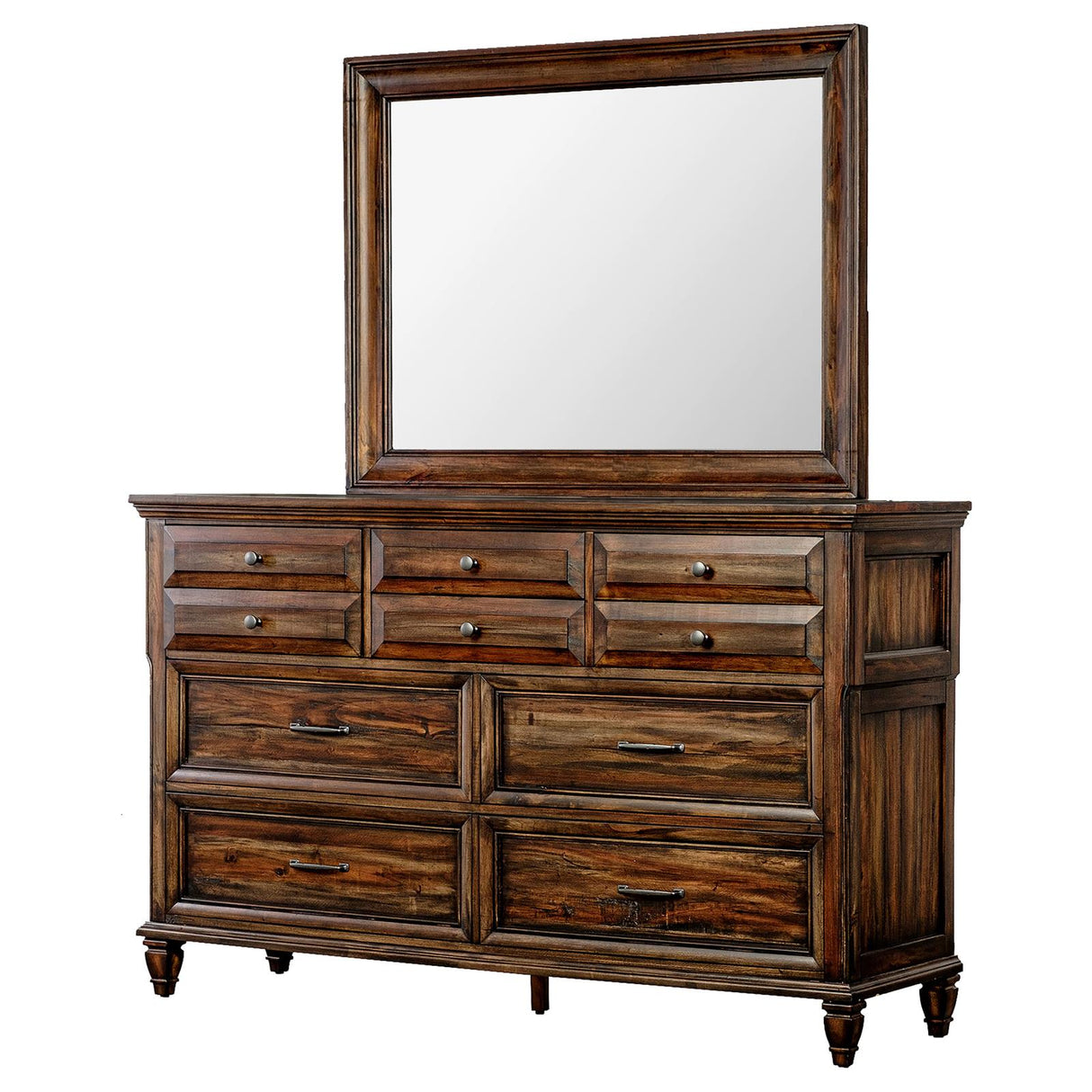 Avenue 8-drawer Dresser with Mirror Weathered Burnished Brown from Coaster - Luna Furniture