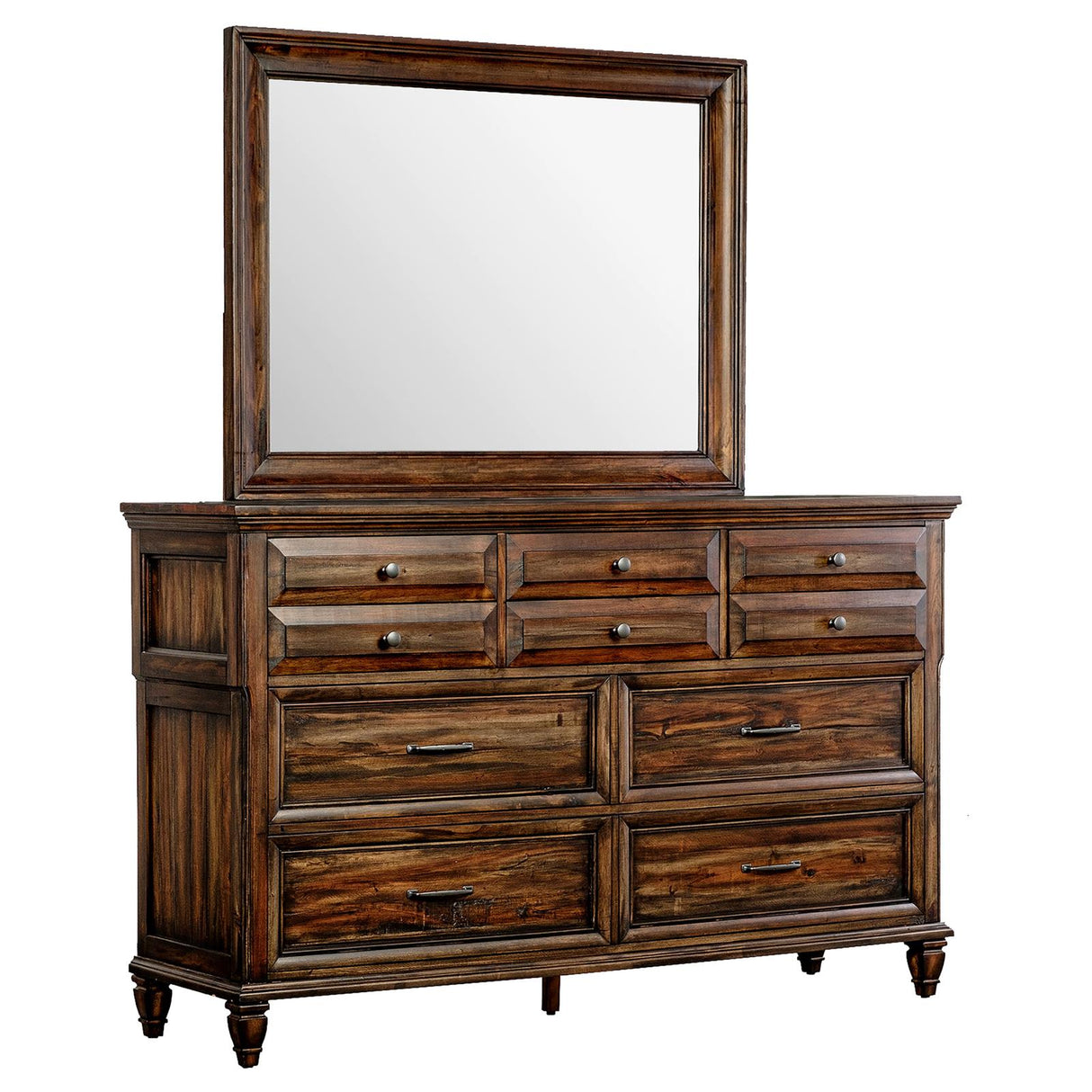 Avenue 8-drawer Dresser with Mirror Weathered Burnished Brown from Coaster - Luna Furniture