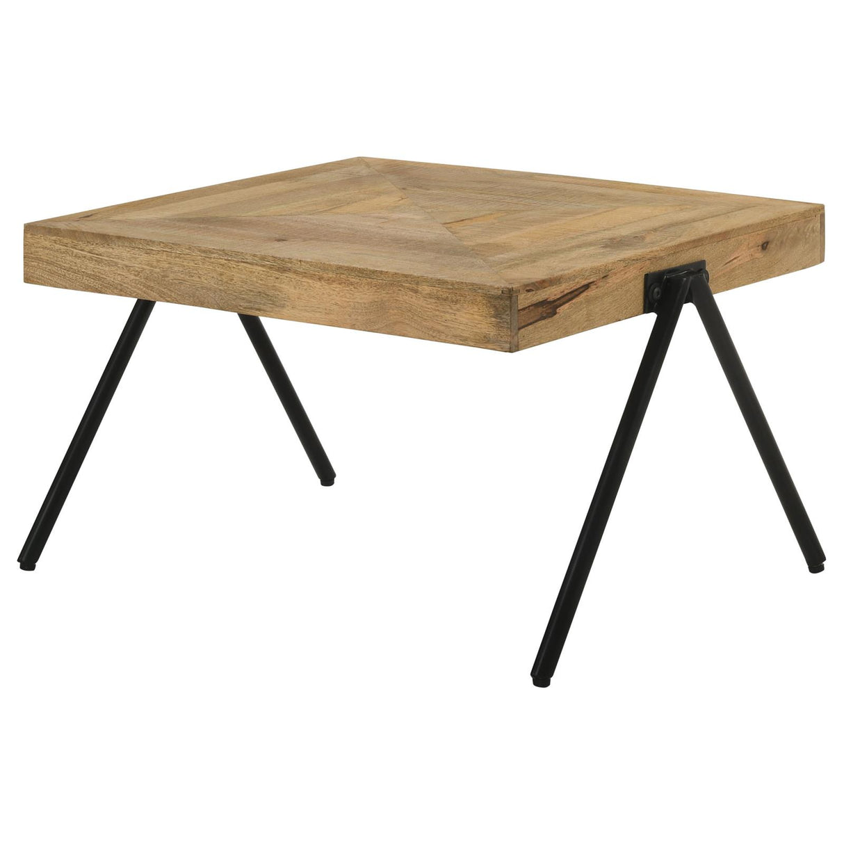 Avery Natural/Black Rectangular Coffee Table with Metal Legs from Coaster - Luna Furniture