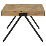 Avery Natural/Black Rectangular Coffee Table with Metal Legs from Coaster - Luna Furniture