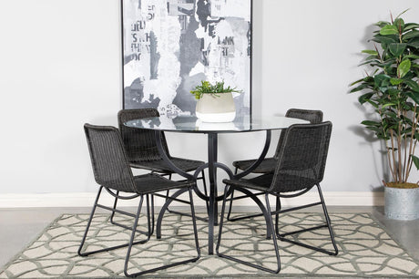 Aviano 5-piece Dining Set Gunmetal and Brown - 108291-S5A - Luna Furniture