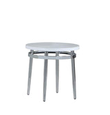 Avilla Round End Table White/Chrome from Coaster - Luna Furniture