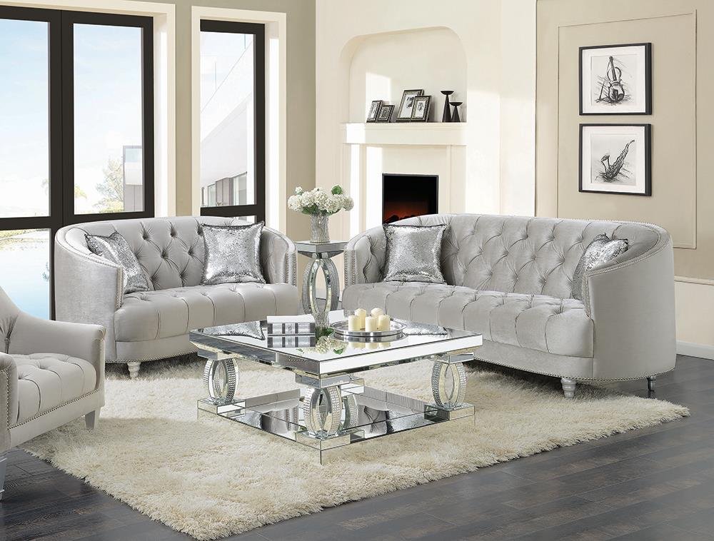 Avonlea 2-Piece Tufted Living Room Set Gray from Coaster - Luna Furniture