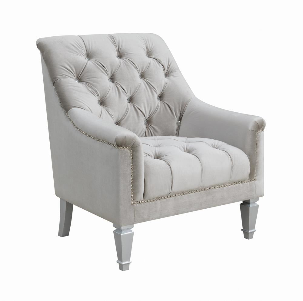 Avonlea Gray Sloped Arm Tufted Chair from Coaster - Luna Furniture